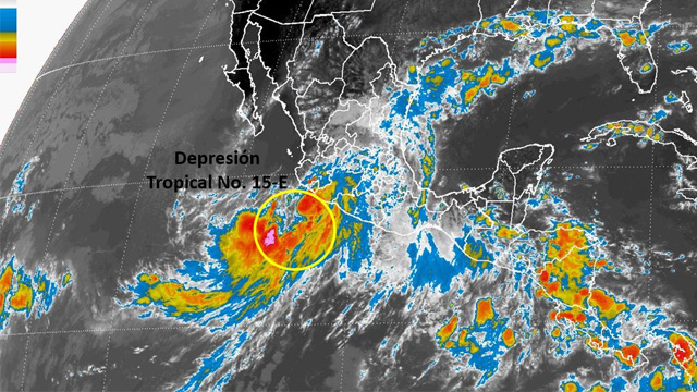 Se esperan lluvias en la Bahía de Banderas a causa de la Depresión Tropical 15 E