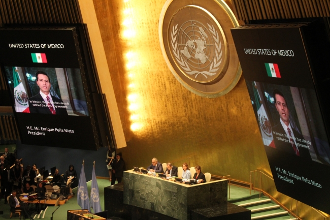 México ratifica ante ONU Acuerdo de París sobre Cambio Climático