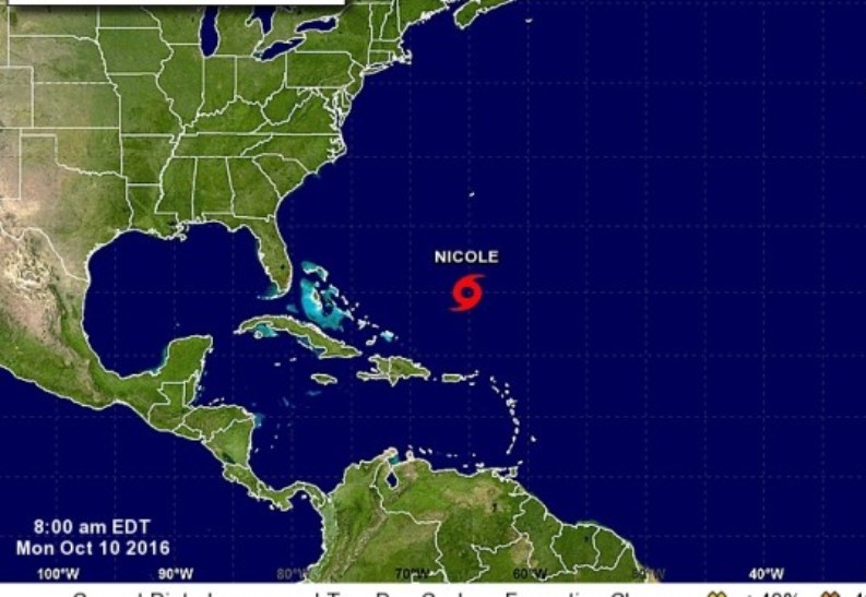 Tormenta 'Nicole' podría convertirse de nuevo en huracán