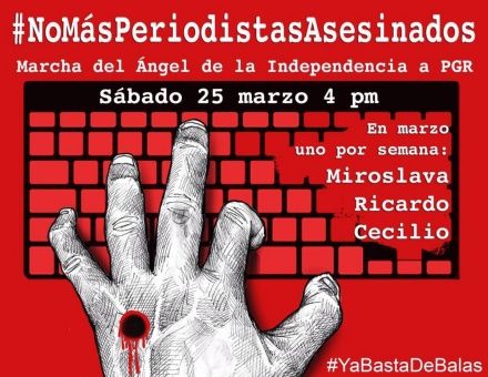 Marchará México en repudio a asesinatos de periodistas, hoy sábado