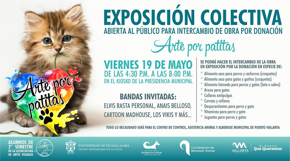 “Arte por Patitas”, evento altruista a beneficio de gatos y perros