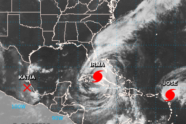 Katia se debilita en México, pero Irma gana fuerza en Cuba y José ya es categoría 5