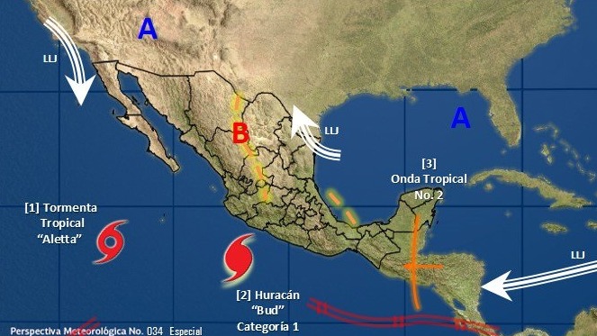 'Bud' ya es huracán categoría 1 y está frente a las costas de Colima y Jalisco