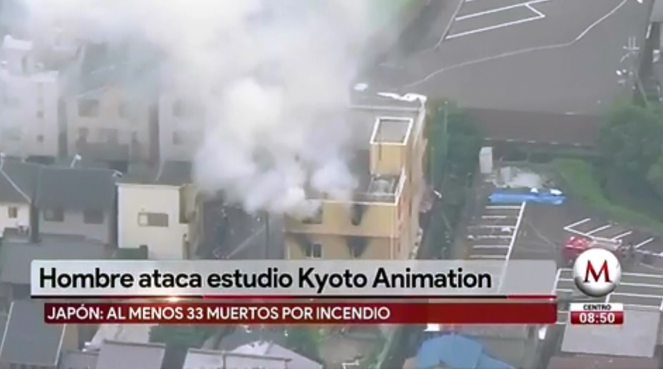 Van 33 muertos por incendio en estudios de anime en Japón