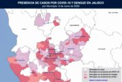 En Jalisco, 67 por ciento de los municipios contagiados de COVID-19 también presentan casos de dengue