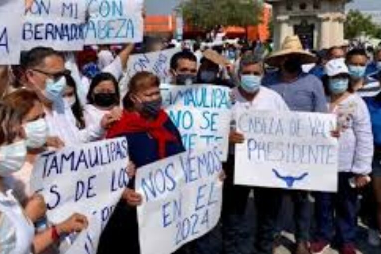 Marchan en Tamaulipas en respaldo a García Cabeza de Vaca