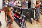 Mujer se quita la tanga y la usa como cubrebocas en supermercado