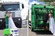 Novia hizo fotos de su boda en camión de basura para honrar el trabajo de su esposo. Valora su labor