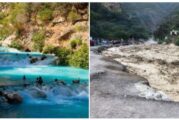 Desalojan a turistas tras desbordamiento de río en las grutas de Tolantongo