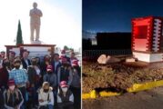 Derribada la estatua de López Obrador en Atlacomulco