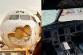 Impactante granizada destroza la nariz y el parabrisas de un avión en pleno vuelo