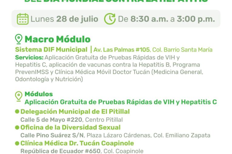 ¡Prepárate para cuidar tu salud! Habrá pruebas rápidas de VIH y Hepatitis C