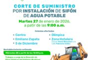 Por obras en calle México, habrá corte de suministro de agua en la zona Centro