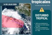 Disturbio tropical se posiciona al suroeste de la franja costera de Michoacán, Colima y Jalisco