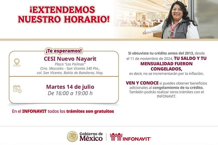 Informe de cambio de horario del INFONAVIT