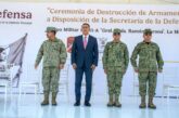 Salvador Zamora acude a destrucción de más de 500 armas de fuego aseguradas en Jalisco
