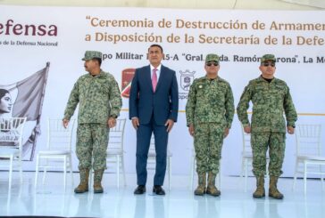 Salvador Zamora acude a destrucción de más de 500 armas de fuego aseguradas en Jalisco