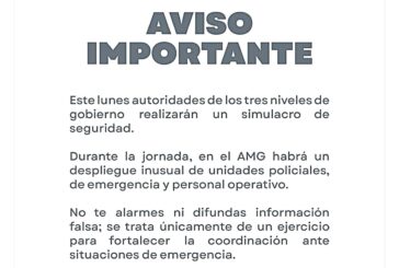 Realizarán autoridades de Seguridad simulacro en la Zona Metropolitana de Guadalajara