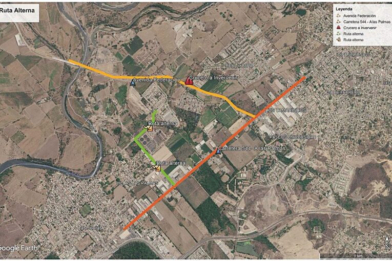 Mapa de cierre vehicular en Puerto Vallarta