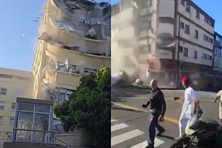 Edificios colapsados tras terremoto 7.4 en Colombia en agosto 2026