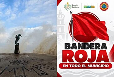 Mantienen bandera roja en todas las playas de Puerto Vallarta por fuerte oleaje