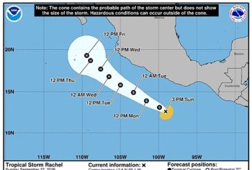 Se forma la tormenta tropical “Rachel”; provocará lluvias intensas en Guerrero y Oaxaca