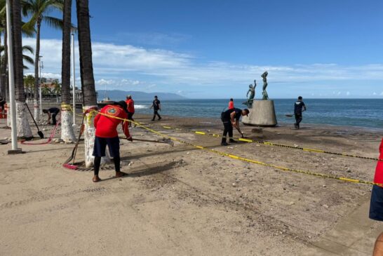 Mantienen limpieza y saneamiento en franja turística tras alto oleaje